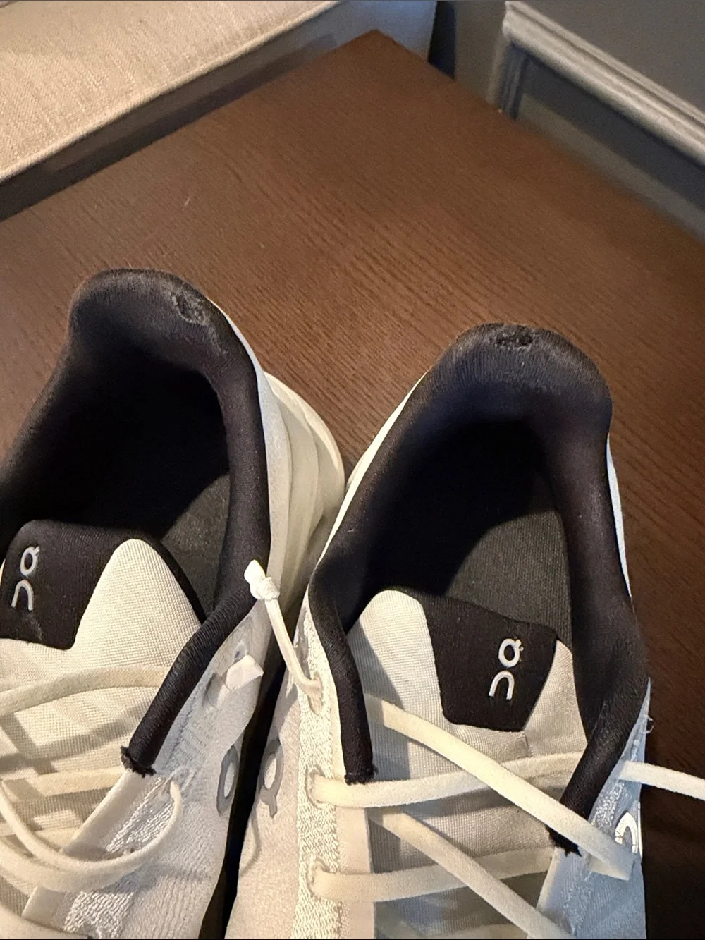 On Running Men's White Athletic Running Shoes with Black Collar - Cloudtilt - Picture 3 of 7